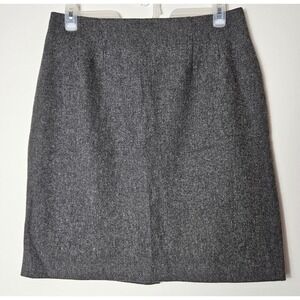 Savannah Women Gray Wool Straight Pencil Skirt 10 Professional Office Academia